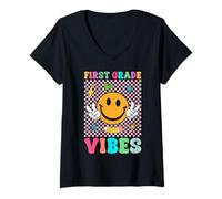 Donna Funny Back to School Vibes for Teachers And Students Maglietta con Collo a V