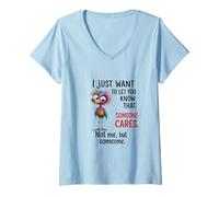 Donna Funny Bird Quote Sarcastic I Dont Care Men Women Maglietta con Collo a V