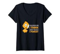 Donna Funny Bird Statement Sometimes I think But then I Forget Maglietta con Collo a V