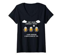Donna Funny Birds Chatting: I Don't Spread Conspiracy Theories Maglietta con Collo a V