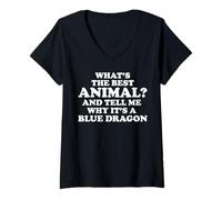Donna Funny Blue Dragon Saying Tshirt Hilarious Blue Dragon Joke Maglietta con Collo a V