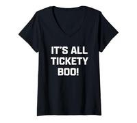 Donna Funny British Slang It's all Tickety Boo! Maglietta con Collo a V