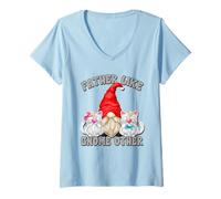 Donna Funny Cat Dad GNOME Graphic for Fathers Day Best Cat Grandpa Maglietta con Collo a V