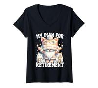 Donna Funny Cat Retirement Saying For Cat Lover Retired Cat Dad Maglietta con Collo a V