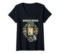 Donna Funny Cat Scientific Method Physics Teacher Science Maglietta con Collo a V