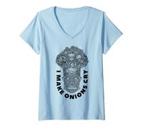 Donna Funny Chef I Make Cipolle Cry Tribal Cook Head Totem Cooking Maglietta con Collo a V