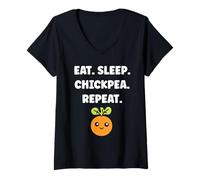 Donna Funny chickpeas food minimalist simple eat chickpea Maglietta con Collo a V