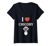 Donna Funny chicory minimalist vegetable simple i love chicory Maglietta con Collo a V