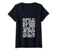 Donna Funny Christian Shirt Faith Gift Idea Jesus Catholic Quote Maglietta con Collo a V