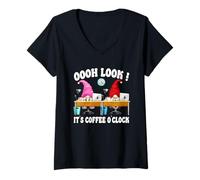 Donna Funny Coffee Quote for Women Work GNOME for Office Squad Maglietta con Collo a V