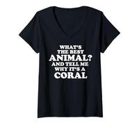 Donna Funny Coral Saying Tshirt Hilarious Coral Joke Maglietta con Collo a V