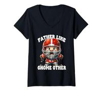 Donna Funny Dad Saying And Gnome Father Pun For Football Grandpa Maglietta con Collo a V