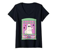 Donna Funny Dancing Ghost Humor Cheeky Butt Joke Paranormal Comedy Maglietta con Collo a V