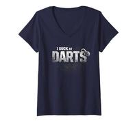 Donna Funny Dart Player I Suck At Darts Maglietta con Collo a V