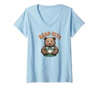Donna Funny Design Barista Coffee Lover Espresso Caffeine Maglietta con Collo a V