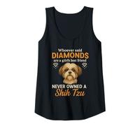 Donna Funny Diamonds è il migliore amico di una ragazza Shih Tzu Dog Puppy Canotta