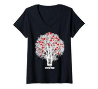 Donna Funny Disc Golf Stupid Tree Distressed Frisbee Golf Bianco Maglietta con Collo a V