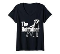Donna Funny Dog Owner Dad Rottweiler The RottFather Maglietta con Collo a V