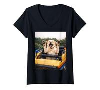Donna Funny Dog Roller Coaster Meme Silly Graphic Labrador Maglietta con Collo a V