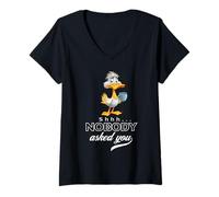 Donna Funny Duck Coffee Quote Sarcastic Nobody Asked You Men Women Maglietta con Collo a V