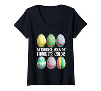 Donna Funny Easter Egg Decor for Spring And Women Cute Easter Day Maglietta con Collo a V