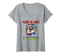 Donna Funny Father's Just a dad who always returned with the Milk Maglietta con Collo a V