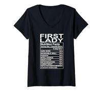 Donna Funny First Lady Valori nutrizionali Maglietta con Collo a V