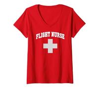 Donna Funny Flight Nurse RN NP Nursing School Camp Tutte Le Ragazze Trip Maglietta con Collo a V