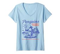 Donna Funny Flippers Up Resist Penguins Protest Against Tariffs Maglietta con Collo a V