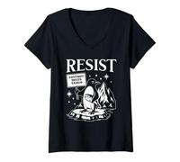 Donna Funny Flippers Up Resist Penguins Protest Against Tariffs Maglietta con Collo a V