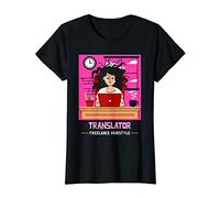 Donna Funny Freelance Translator Crazy Hairstyle Illustration Maglietta