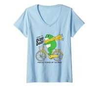 Donna Funny Frog Born to Dilly Dally costretto a raccogliere il ritmo Maglietta con Collo a V
