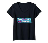 Donna Funny Gaming Tee Two Players One Console Game tpoc Lover Maglietta con Collo a V