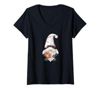 Donna Funny GNOME Dad with Cute Pattern for Women & Baseball Lover Maglietta con Collo a V