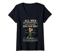 Donna Funny Golf Saying Only The Best Still Play Golf in Their 80s Maglietta con Collo a V