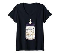 Donna Funny Goose - Barattolo antidepressivo per Bambini e Bambine Maglietta con Collo a V