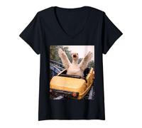 Donna Funny Goose Roller Coaster Meme Silly Graphic Maglietta con Collo a V