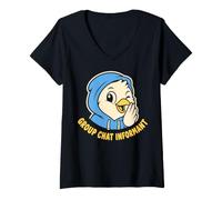 Donna Funny Group Chat Informant Birdie Humor Maglietta con Collo a V