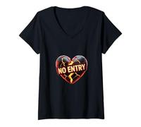 Donna Funny Heart Memes No Entry To My Heart È Chiuso Oggi Maglietta con Collo a V