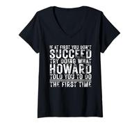 Donna Funny HOWARD If At First You Don't Succeed Birthday HOWARD Maglietta con Collo a V