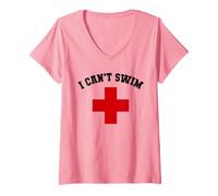 Donna Funny I CAN SWIM Sisters Cruise Lifeguards Swim Camp Maglietta con Collo a V
