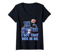 Donna Funny I Got That Dog in Me Meme Determination Gift Uomini Donne Maglietta con Collo a V