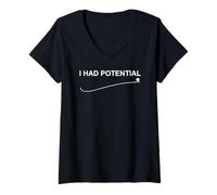 Donna Funny, I Had Potential Maglietta con Collo a V