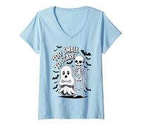 Donna Funny I´m Just Here For The Candy Cute Halloween Maglietta con Collo a V