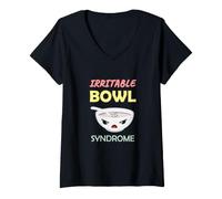 Donna Funny IBS Irritable Bowel Syndrome - Irritable Bowl Maglietta con Collo a V