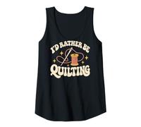 Donna Funny I'd Rather Be Quilting Women Quilters Joke Canotta