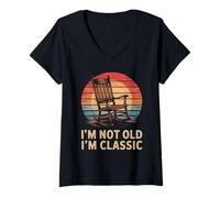 Donna Funny I'm Not Old I'm Classic Saying Retro Humor Old Chair Maglietta con Collo a V