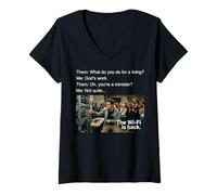 Donna Funny IT Support Meme Tech Helpdesk Sysadmin Computer IT Guy Maglietta con Collo a V