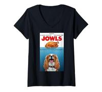 Donna Funny Jowls Thanksgiving Cavalier King Charles Spaniel And Maglietta con Collo a V