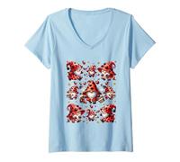 Donna Funny Ladybug Mom Gnome Pattern For Insect Lovers And Spring Maglietta con Collo a V
